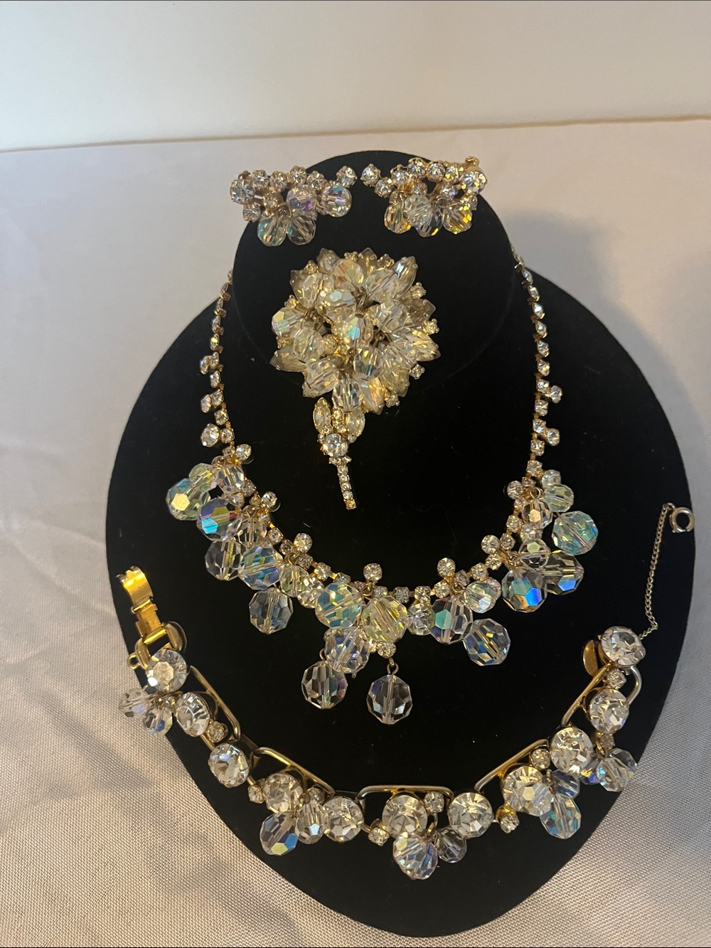 Juliana  cha cha Crystal Necklace and Bracelet Set - Clear - Picture 4 of 6